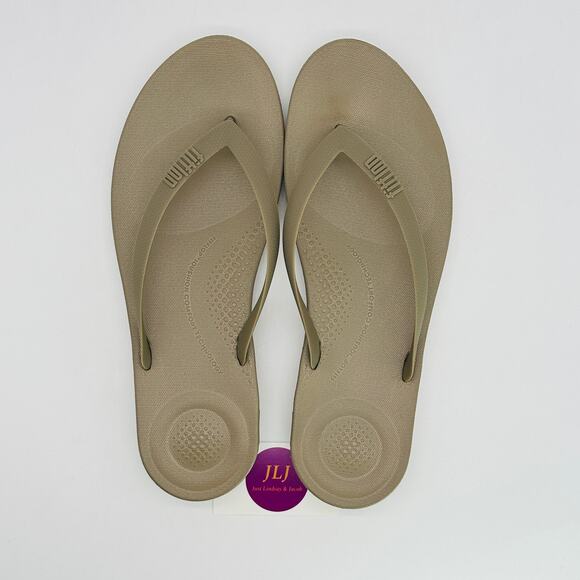 FitFlop Men's IQushion Ergonomic Thong Flip Flop Sandals Timberwolf Size 13 - Picture 10 of 12